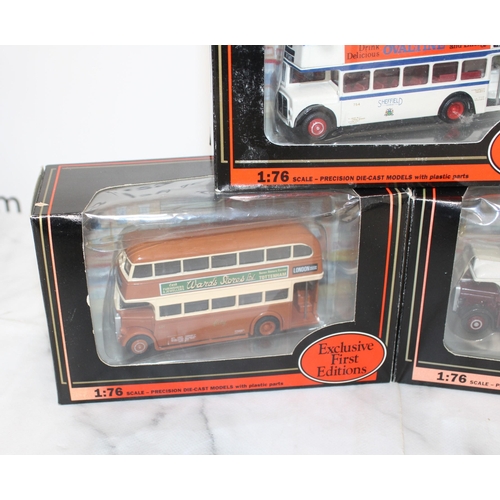 348 - Five Boxed Exclusive First Edition (EFE) Scale 1:76 Buses - All Different Colours