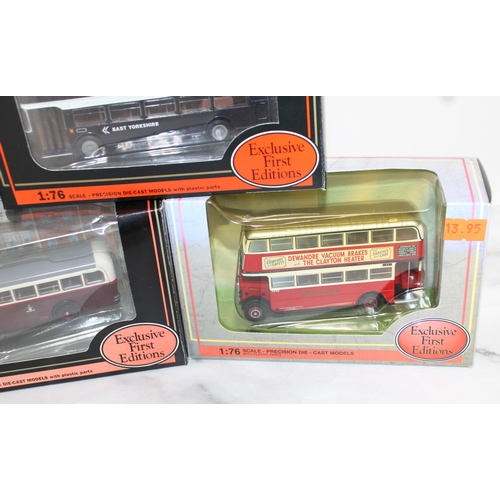 348 - Five Boxed Exclusive First Edition (EFE) Scale 1:76 Buses - All Different Colours