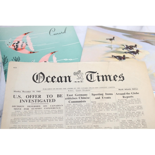 113 - Quantity of CUNARD Cruises Ephemera from December 1960