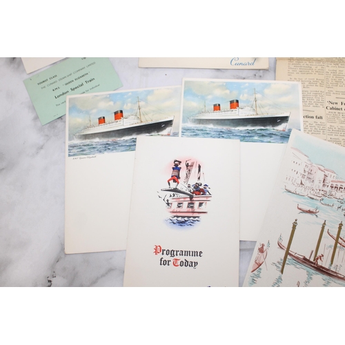 113 - Quantity of CUNARD Cruises Ephemera from December 1960