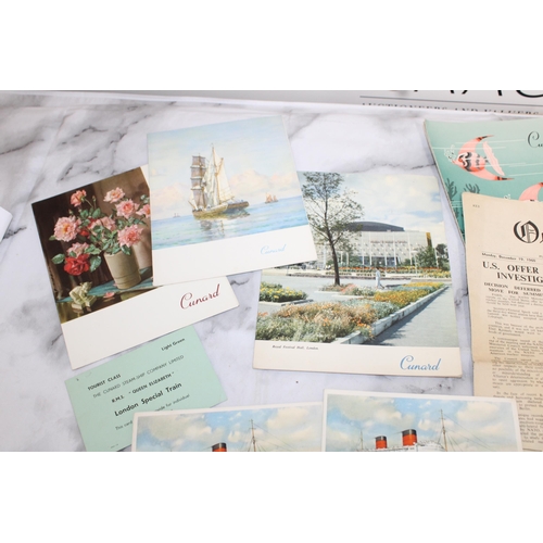 113 - Quantity of CUNARD Cruises Ephemera from December 1960