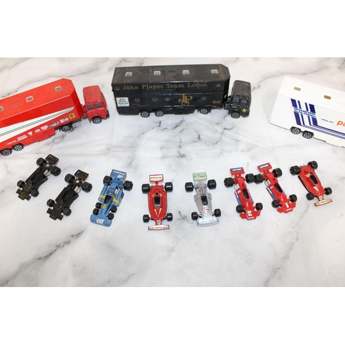 404 - Polistil Formula 1 Articulated Lorries and Cars