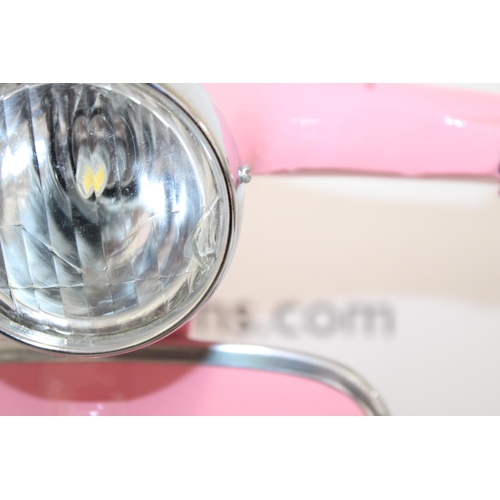 179 - Vespa Table Lamp Pink Untested Height-34cm
Collection Only
Crack In Glass Shown In Pictures