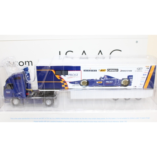 493 - Two Boxed Formula 1 Racing Team Lorries 38cm