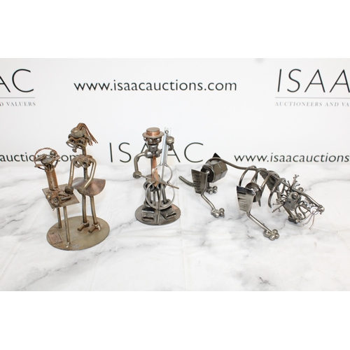 131 - Three Constructed Metal Art Figurines