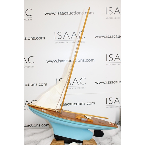 498 - Model Sailing Boat on Plinth - 54cm in Length Approx

Collection Only