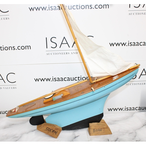 498 - Model Sailing Boat on Plinth - 54cm in Length Approx

Collection Only