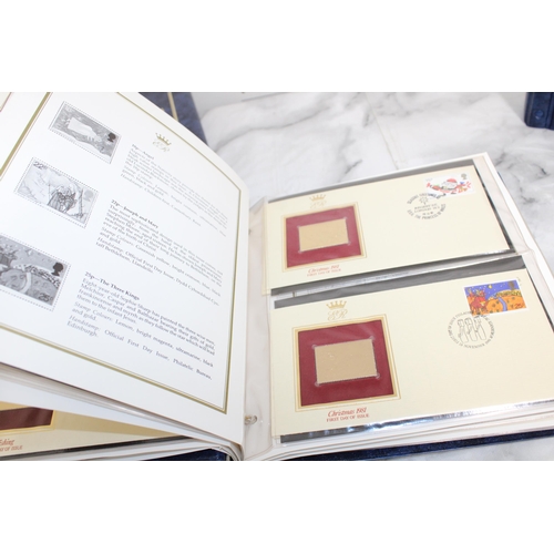 160 - 22ct Gold Replicas Of British Stamps (3 Albums)