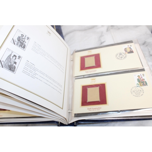 160 - 22ct Gold Replicas Of British Stamps (3 Albums)