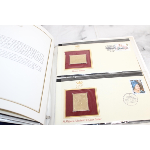 160 - 22ct Gold Replicas Of British Stamps (3 Albums)