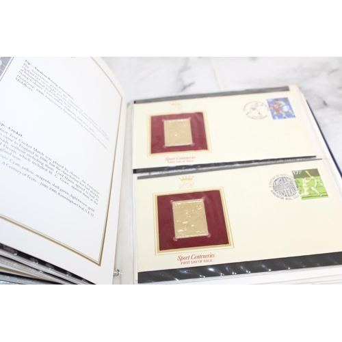 160 - 22ct Gold Replicas Of British Stamps (3 Albums)