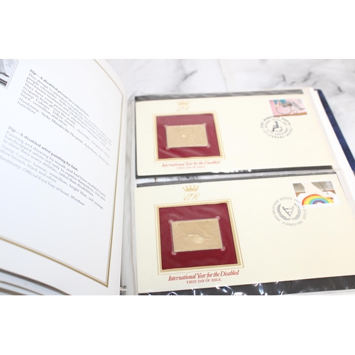 160 - 22ct Gold Replicas Of British Stamps (3 Albums)