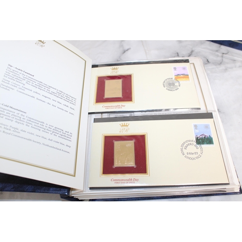 160 - 22ct Gold Replicas Of British Stamps (3 Albums)