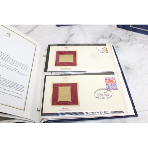 160 - 22ct Gold Replicas Of British Stamps (3 Albums)