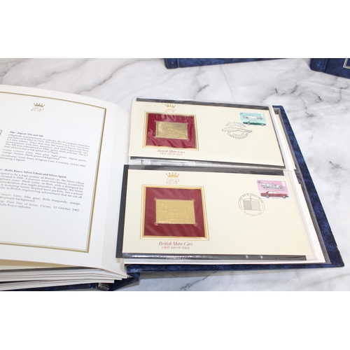 160 - 22ct Gold Replicas Of British Stamps (3 Albums)