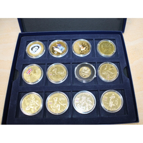 188 - Set Of Gold Plated Commemorative Coins In Case