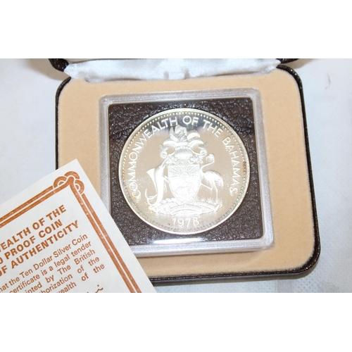 201 - Boxed BAHAMAS 1978 Prince Charles $10 Silver Proof Coin