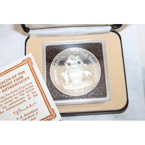 202 - Boxed BAHAMAS 1978 Prince Charles $10 Silver Proof Coin