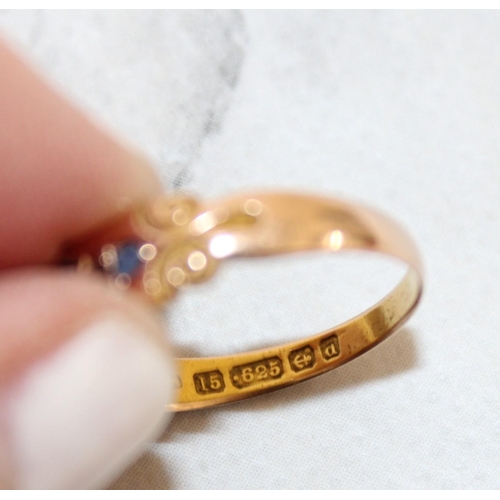 91 - Stamped 15ct .625 Gold Ring Missing Stone Total Weight-2.78g Size-Q