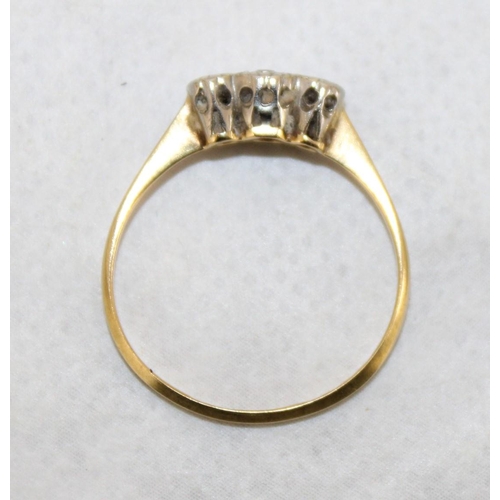 92 - Stamped 18ct & Plat Gold Ring Total Weight-1.83g Size-0