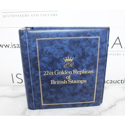 161 - 22ct Gold Replicas Of British Stamps 10 Ingot/Stamps In Folder