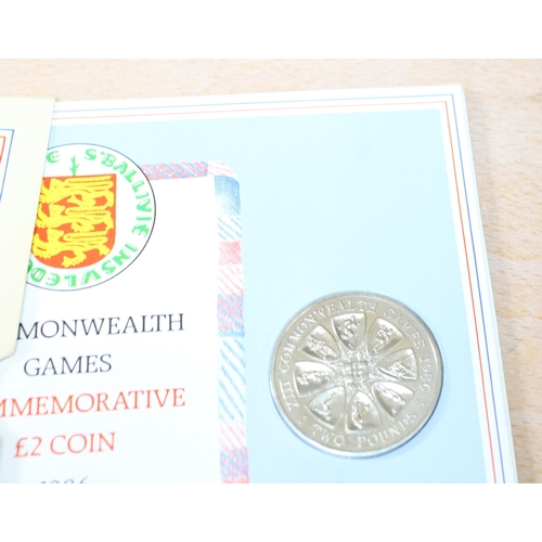 225 - Three Collectable Coins In Packs Inc-
Guernsey Commonwealth Games £2 Coin
1952-2012 Diamond Jubilee ... 