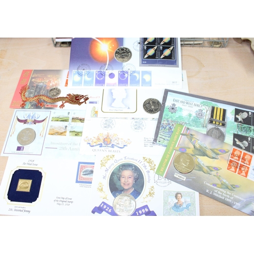 230 - Collection Of First Day Covers Stamps & Coins