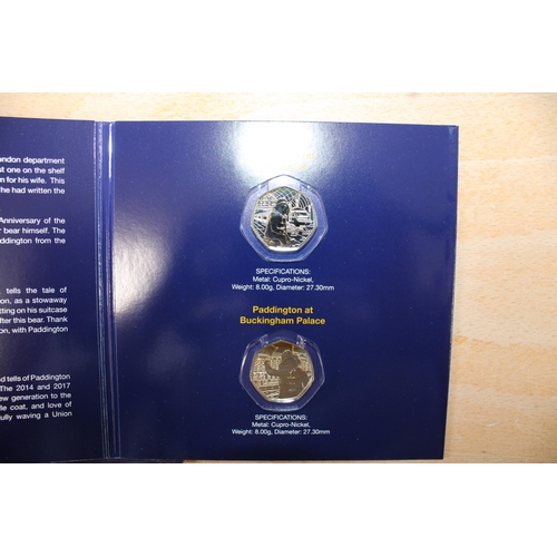 240 - 2017,2018,2019 UK Beatrix Potter 50p & Paddington 50p Coin Sets