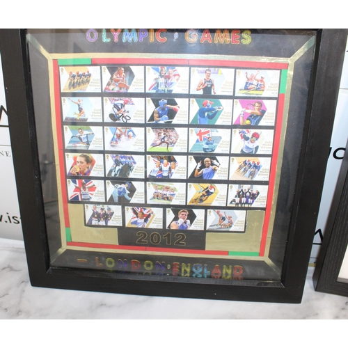 165 - Two Framed Collectable Olympic Games Stamps 
35.5cm x 35.5cm
37.5cm x 33.5cm
Collection Only