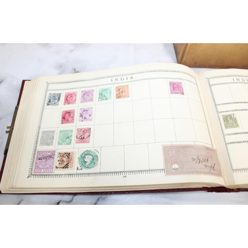 166 - Worldwide Stamps In Album In Box
Inc Empty Stamp Album