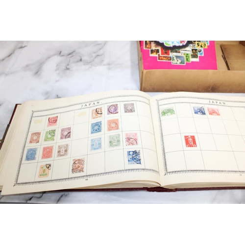 166 - Worldwide Stamps In Album In Box
Inc Empty Stamp Album