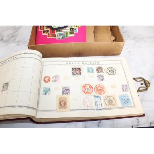 166 - Worldwide Stamps In Album In Box
Inc Empty Stamp Album