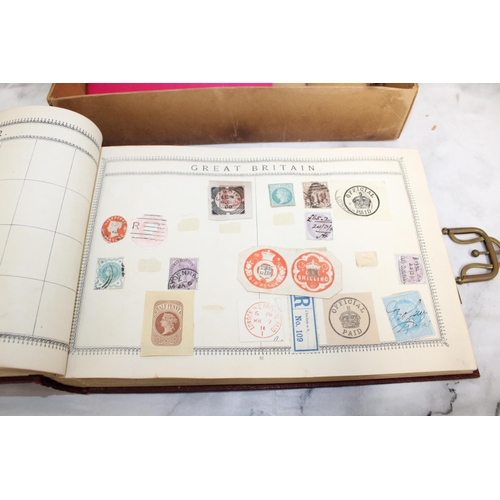 166 - Worldwide Stamps In Album In Box
Inc Empty Stamp Album