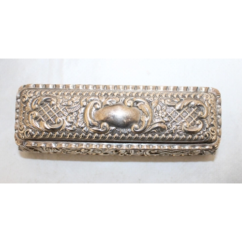 28 - Silver Hallmarked Trinket Box Length 9cm Weight-36.30g