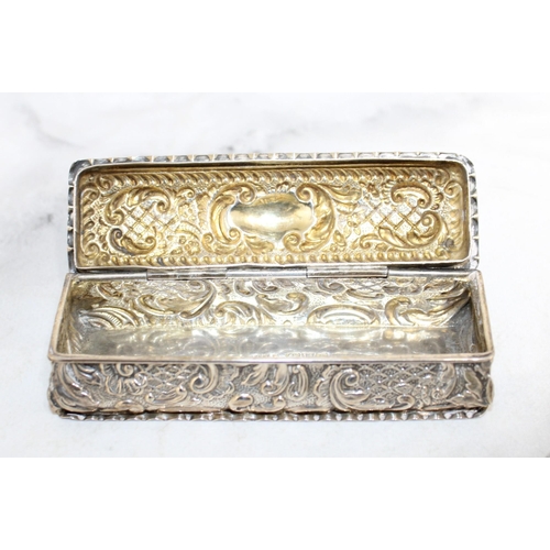 28 - Silver Hallmarked Trinket Box Length 9cm Weight-36.30g