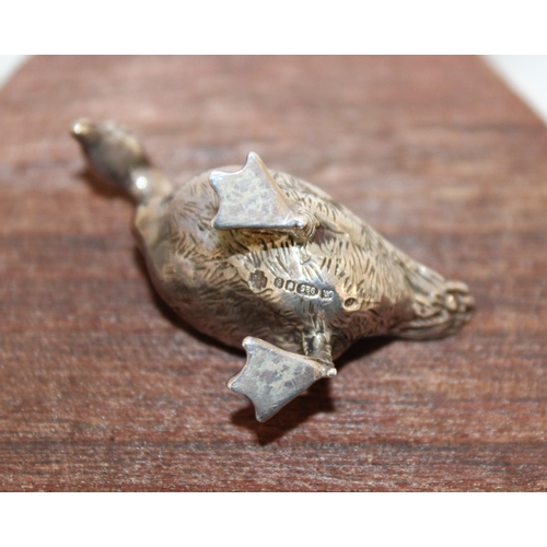 34 - Silver Stamped 925 Miniature Duck Weight-43.52g