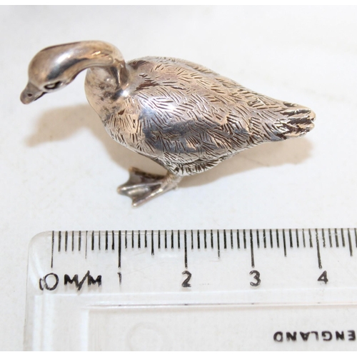 34 - Silver Stamped 925 Miniature Duck Weight-43.52g