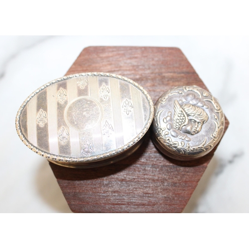 36 - Two Silver Hallmarked Trinket Boxes Weight-67.35g