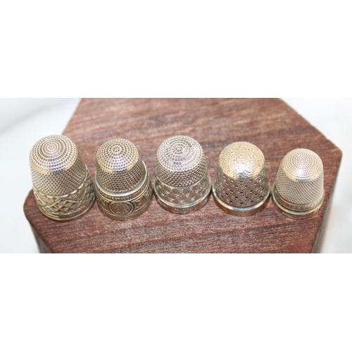 42 - Five Silver Hallmarked Thimbles Weight-19.70g