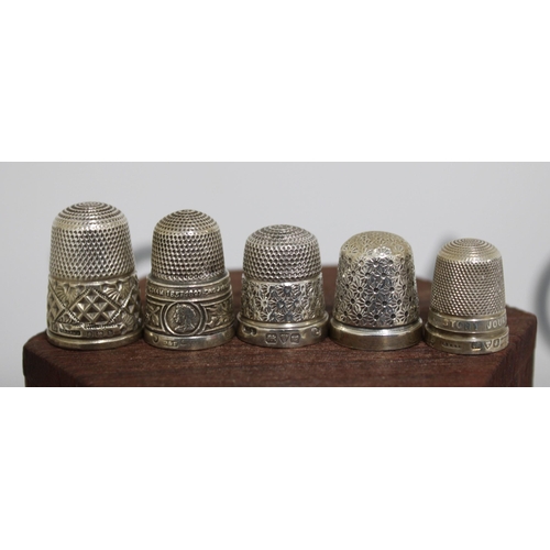 42 - Five Silver Hallmarked Thimbles Weight-19.70g