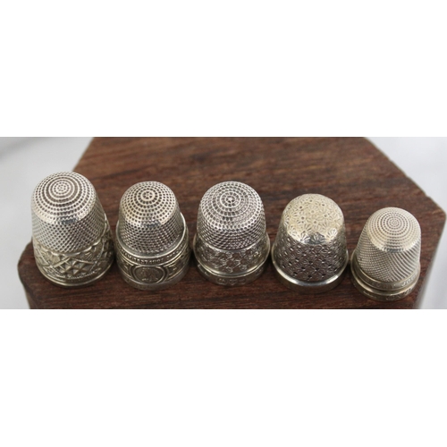 42 - Five Silver Hallmarked Thimbles Weight-19.70g