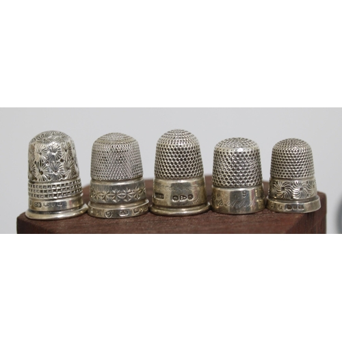 43 - Five Silver Hallmarked Thimbles Weight-22.07g