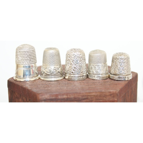 44 - Five Silver Hallmarked Thimbles Weight-21.07g