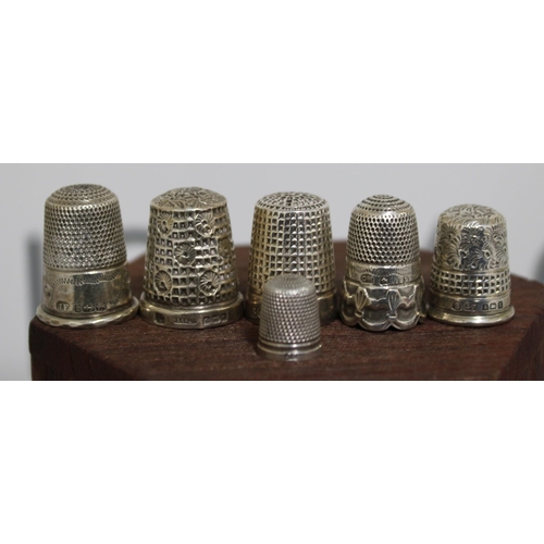 45 - Six Silver Hallmarked Thimbles Weight-20.49g