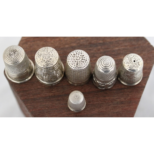 45 - Six Silver Hallmarked Thimbles Weight-20.49g