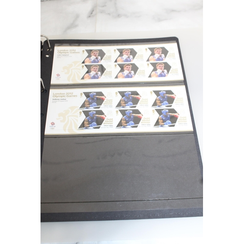 168 - London 2012 Gold Medal Winners Stamp Collection In Folder