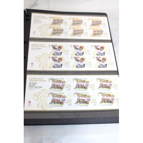 168 - London 2012 Gold Medal Winners Stamp Collection In Folder