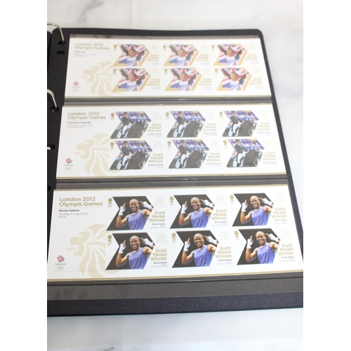 168 - London 2012 Gold Medal Winners Stamp Collection In Folder