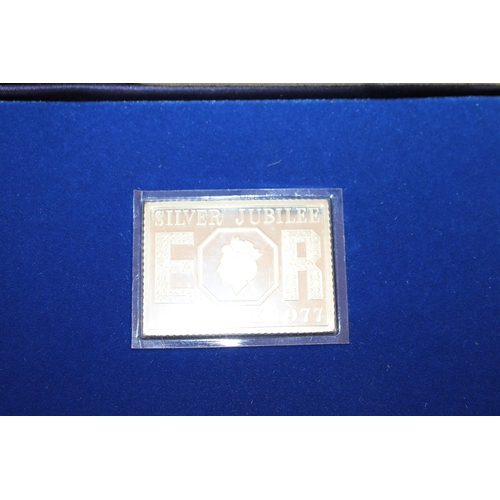 48 - Limited Edition 1977 Silver Jubilee Cased Commemorative Silver Stamp