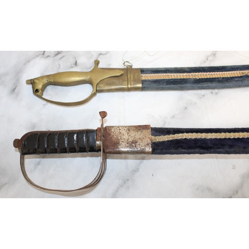 349 - Pair of Indian Ceremonial Swords in Sheaths - Collection Only